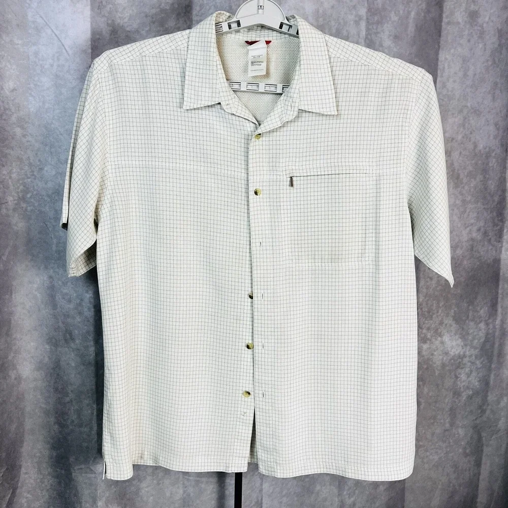 The North Face Button Up Shirt Zipper Pocket XL Short Sleeve Modal/Polyester